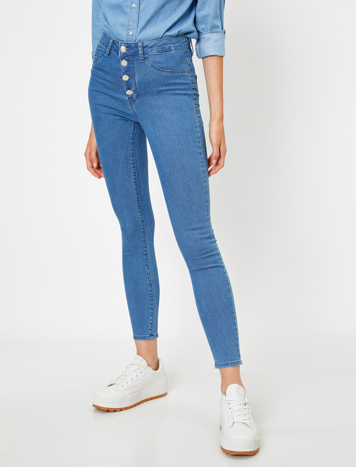   Carmen Jean - Yüksek Bel Dar Kesim Dar Paça Pantolon