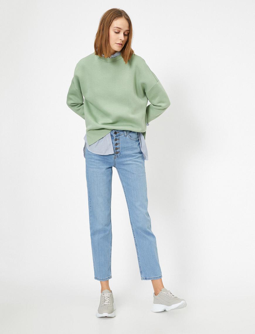   Eve Slim Jean - Yüksek Bel Normal Kesim Hafif Düz Paça Pantolon