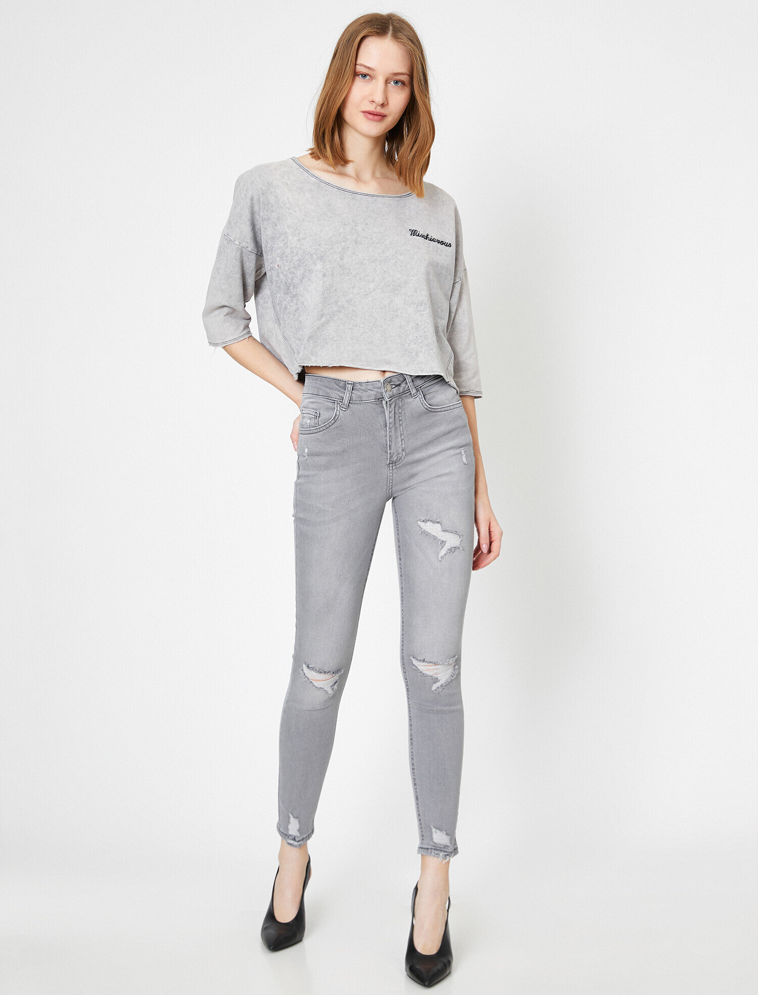   Carmen Jean - Yüksek Bel Dar Kesim Dar Paça Pantolon