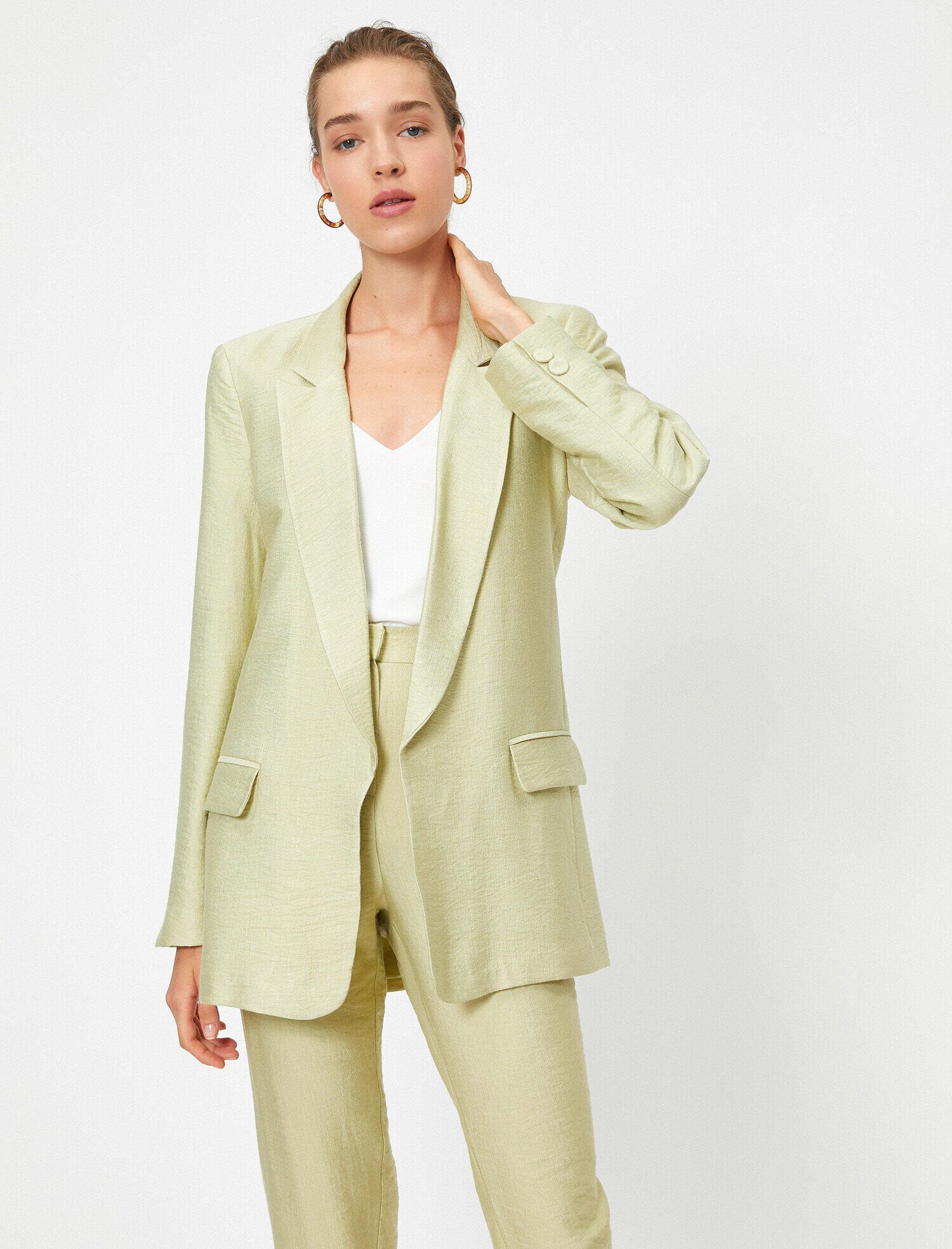   Doğal Dokulu Rahat Kesim Blazer