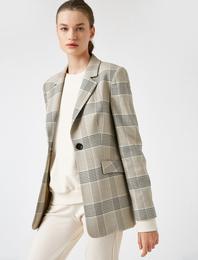 Ekoseli Blazer Ceket
