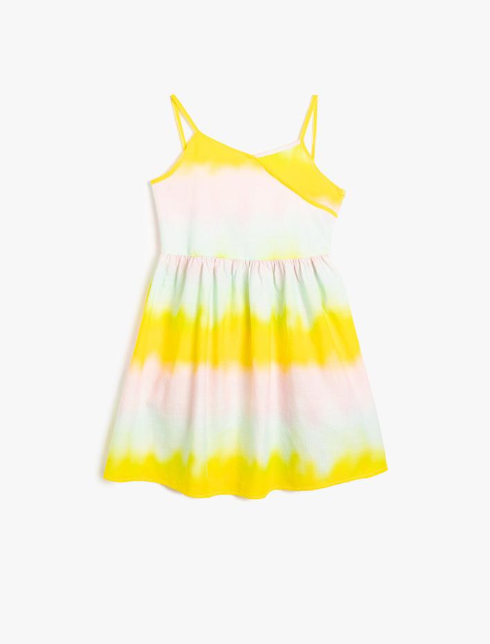 Kız Çocuk Pamuklu Çok Renkli Askılı Elbise