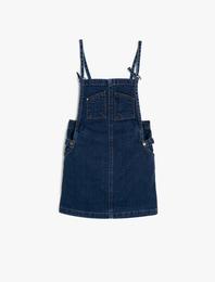 Cep Detaylı Jean Elbise