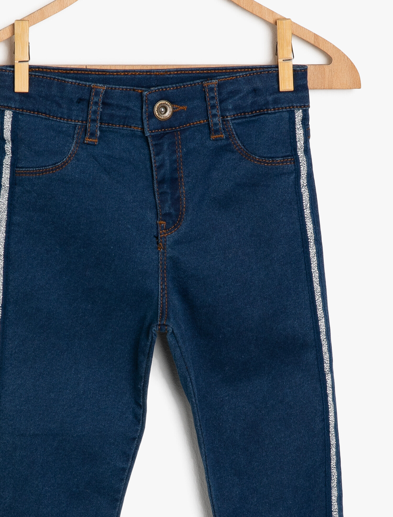  Kız Çocuk Çizgili Jean Tayt