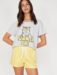 Yazılı Baskılı Pijama Seti