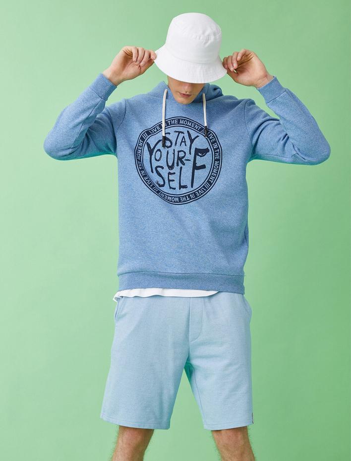  Kapüşonlu Sweatshirt Baskılı