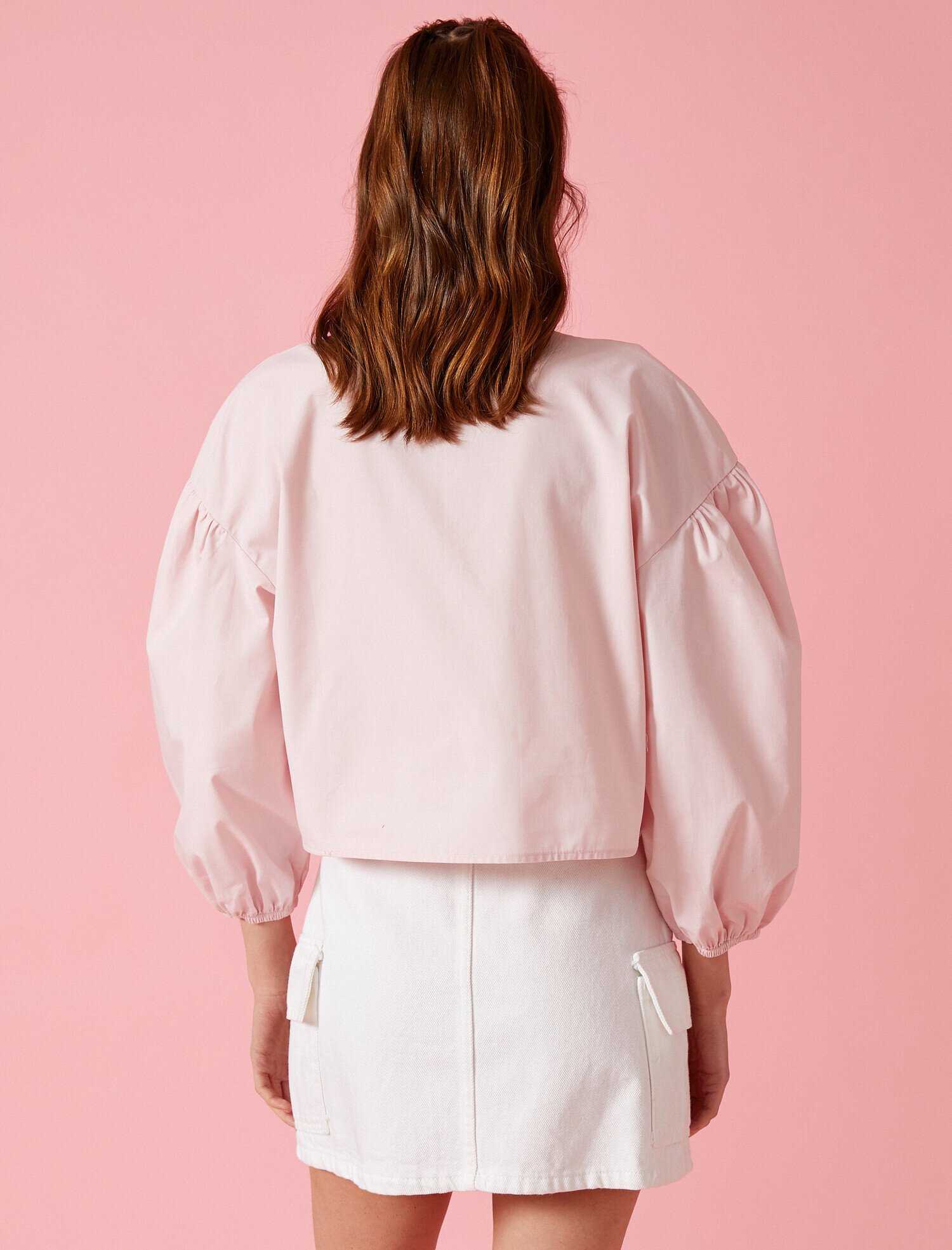   Poplin Gömlek Crop Balon Kol