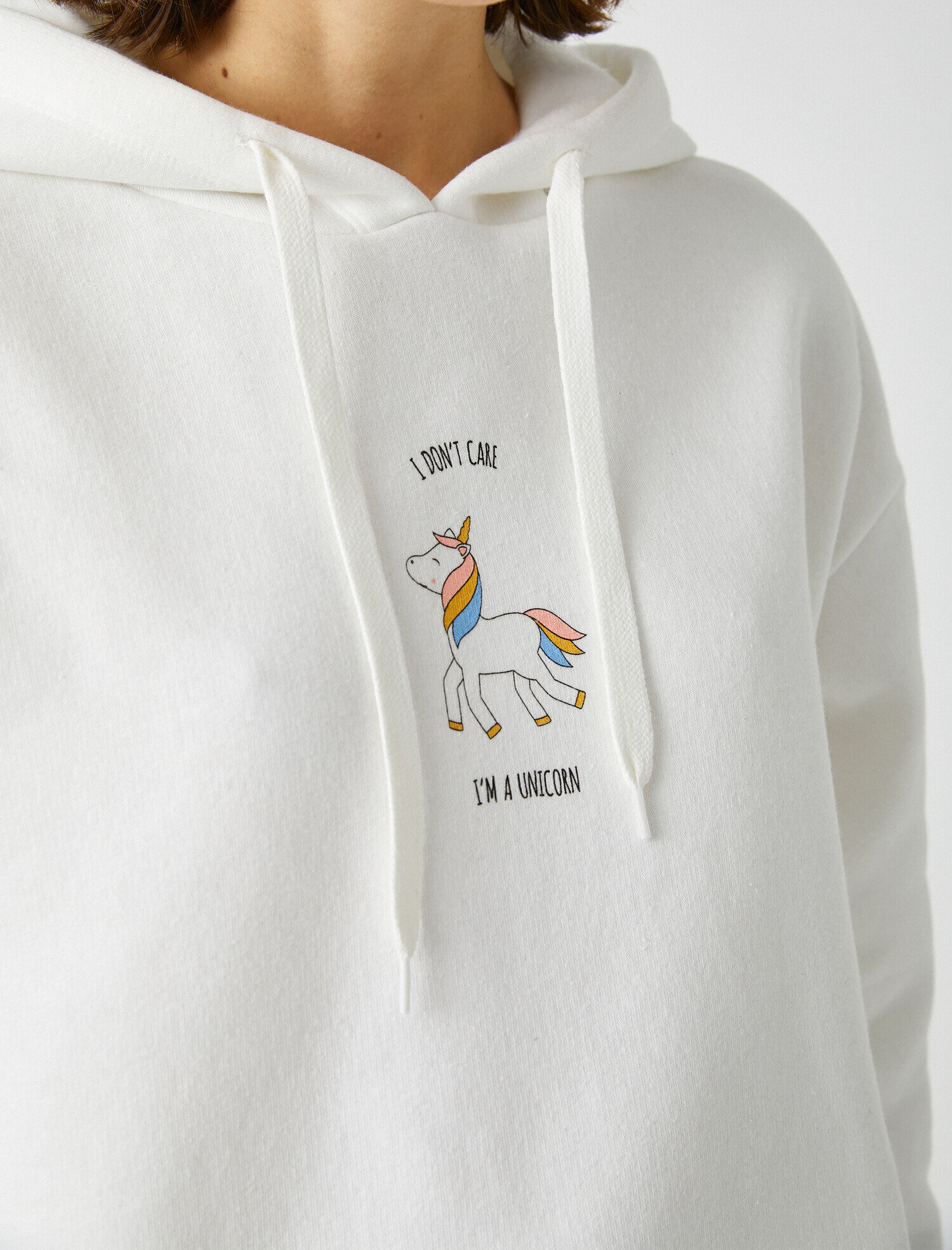   Pamuklu Kapüşonlu Baskılı Sweatshirt