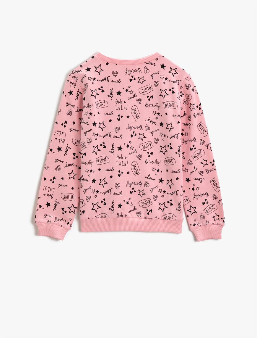 Kız Çocuk Baskılı Sweatshirt Pamuklu