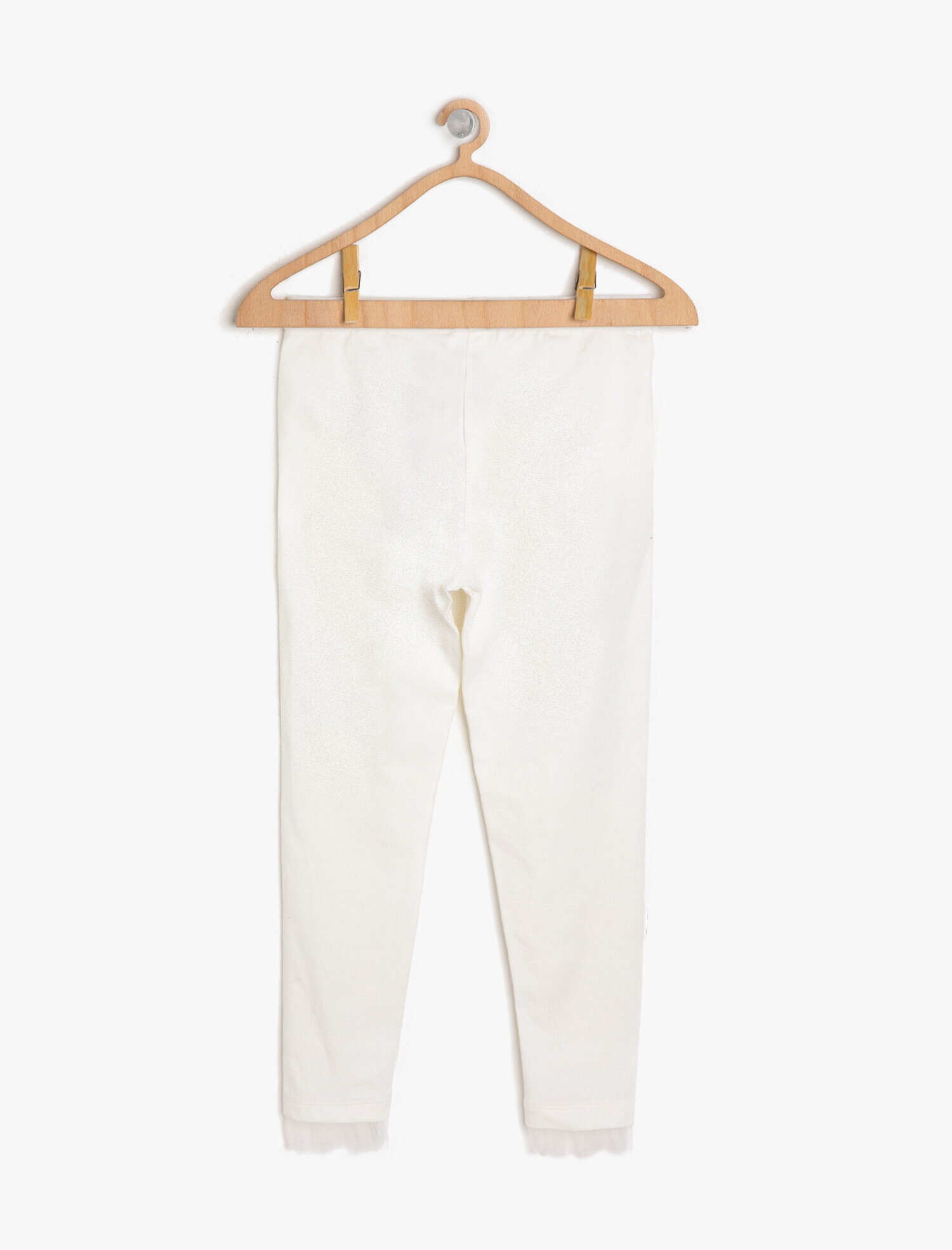  Kız Çocuk Paçası Tüllü İnce Esnek Kumaştan Normal Bel Uzun Tayt