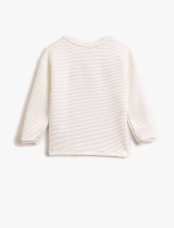 Kız Çocuk Bisiklet Yaka Uzun Kollu Baskılı Sweatshirt