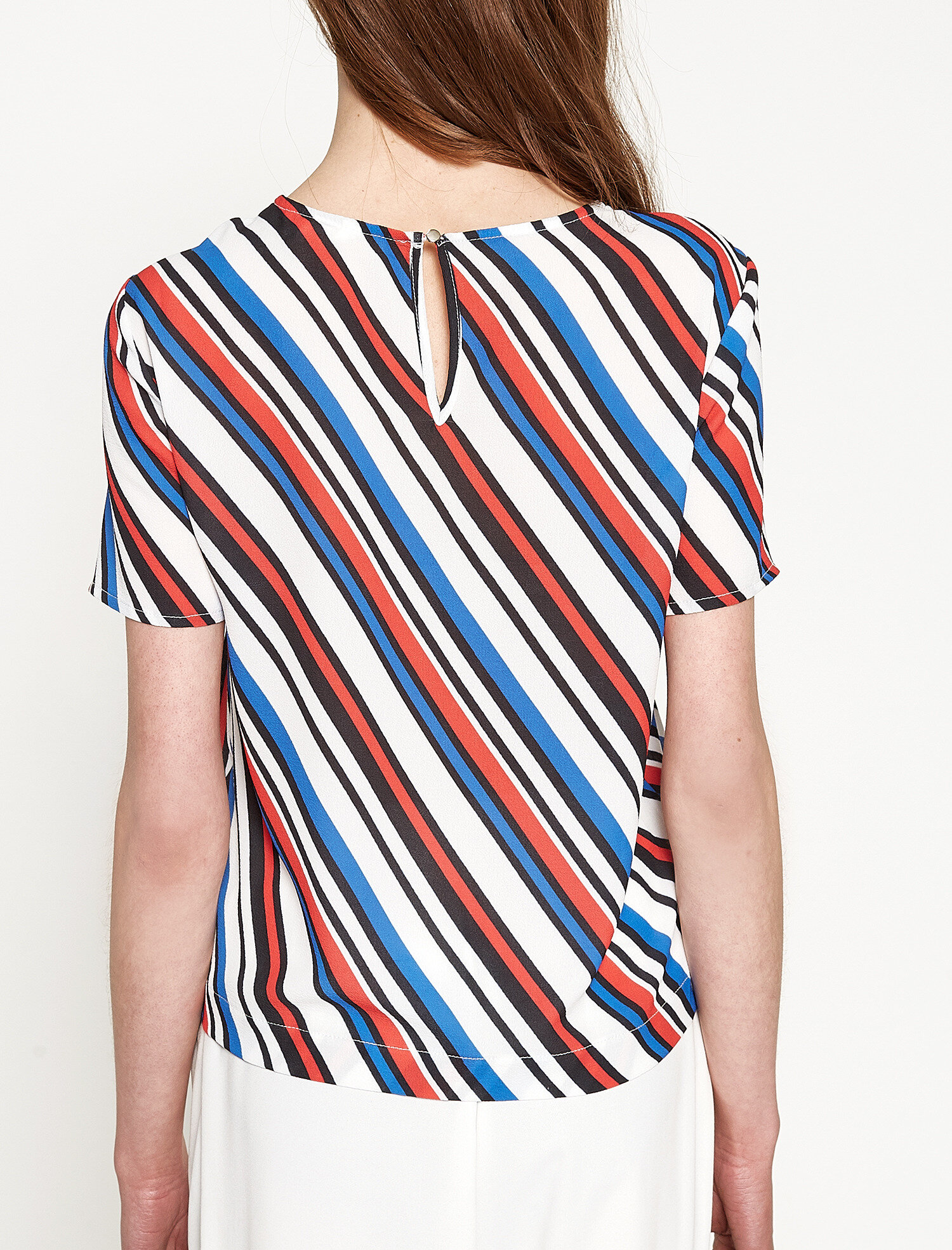   Desenli Bluz Kısa Kollu