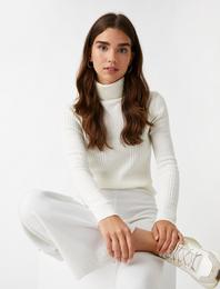 Balıkçı Yaka Triko Kazak Kaşmir Dokulu