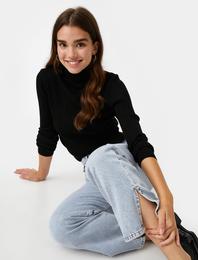 Balıkçı Yaka Triko Kazak Kaşmir Dokulu