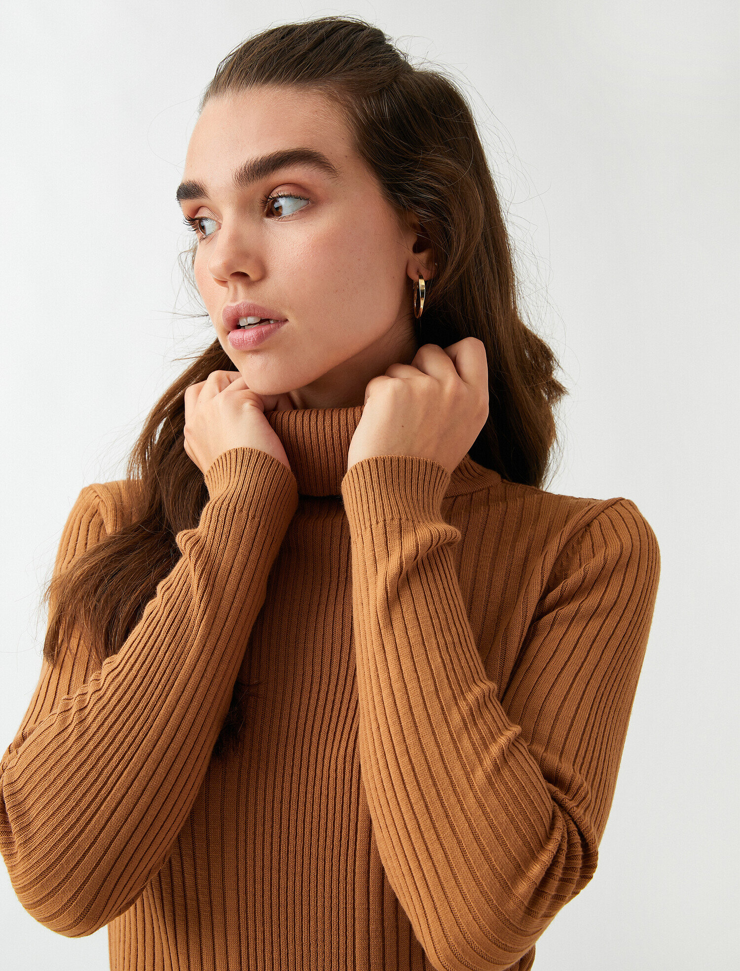   Balıkçı Yaka Triko Kazak Kaşmir Dokulu