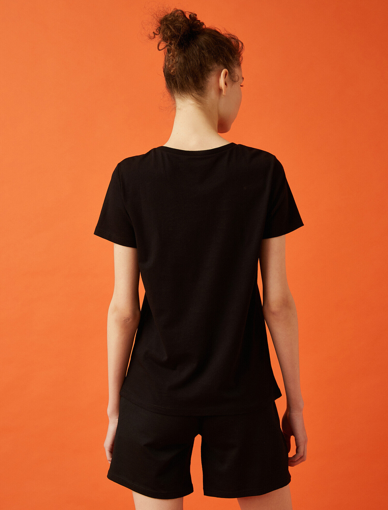   Baskılı Tişört Bisiklet Yaka Pamuklu