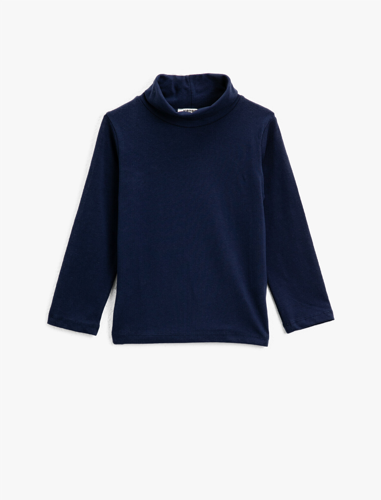  Kız Çocuk Dik Yaka Basic Uzun Kollu Tişört