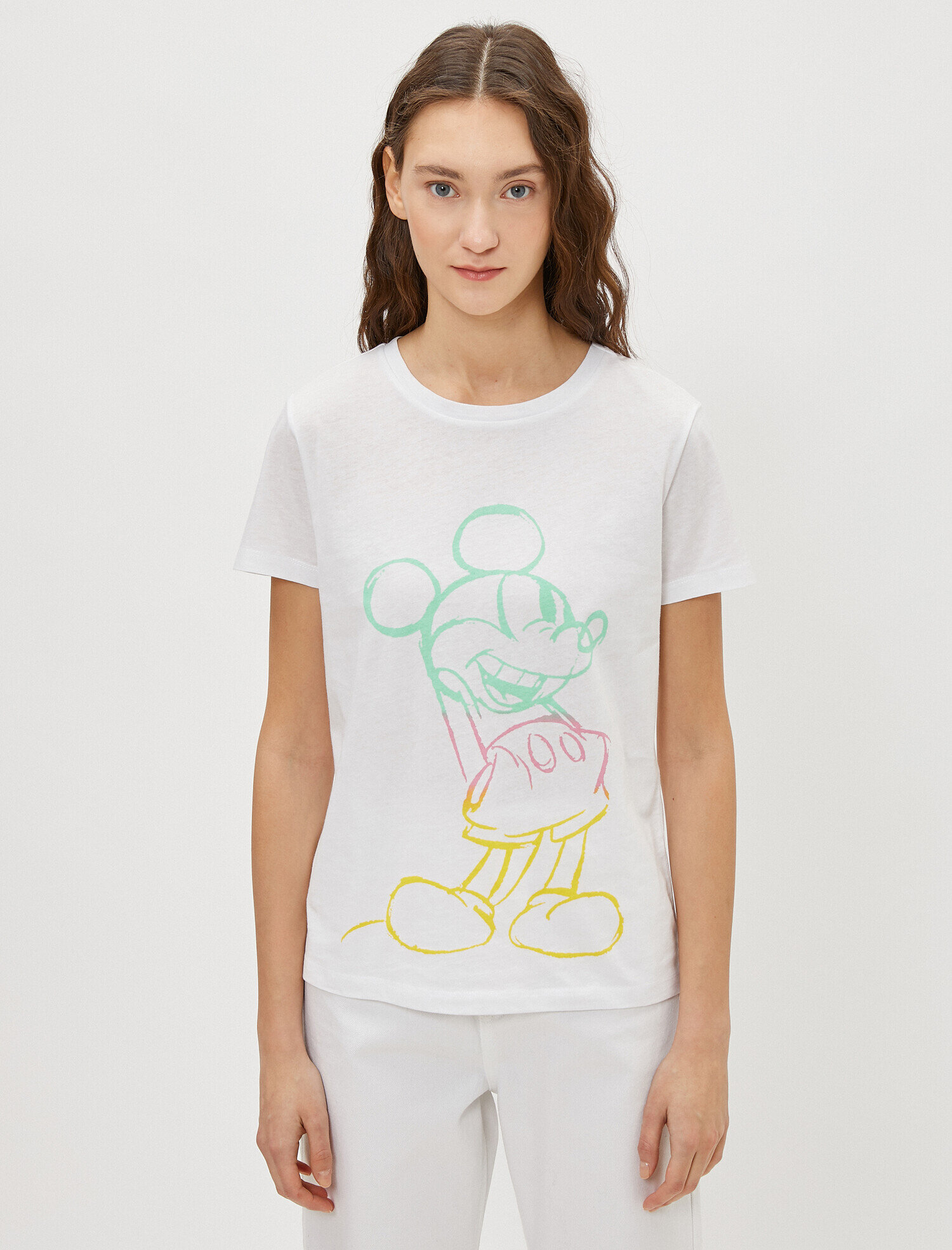   Mickey Mouse Tişört Kısa Kollu Bisiklet Yaka Pamuklu Lisanslı