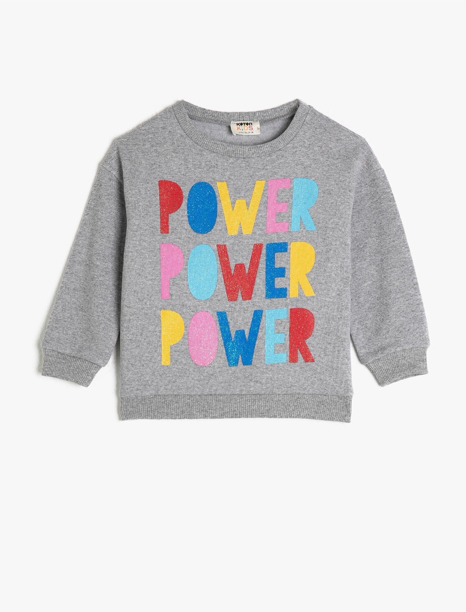  Kız Çocuk Bisiklet Yaka Uzun Kollu Baskılı Sweatshirt