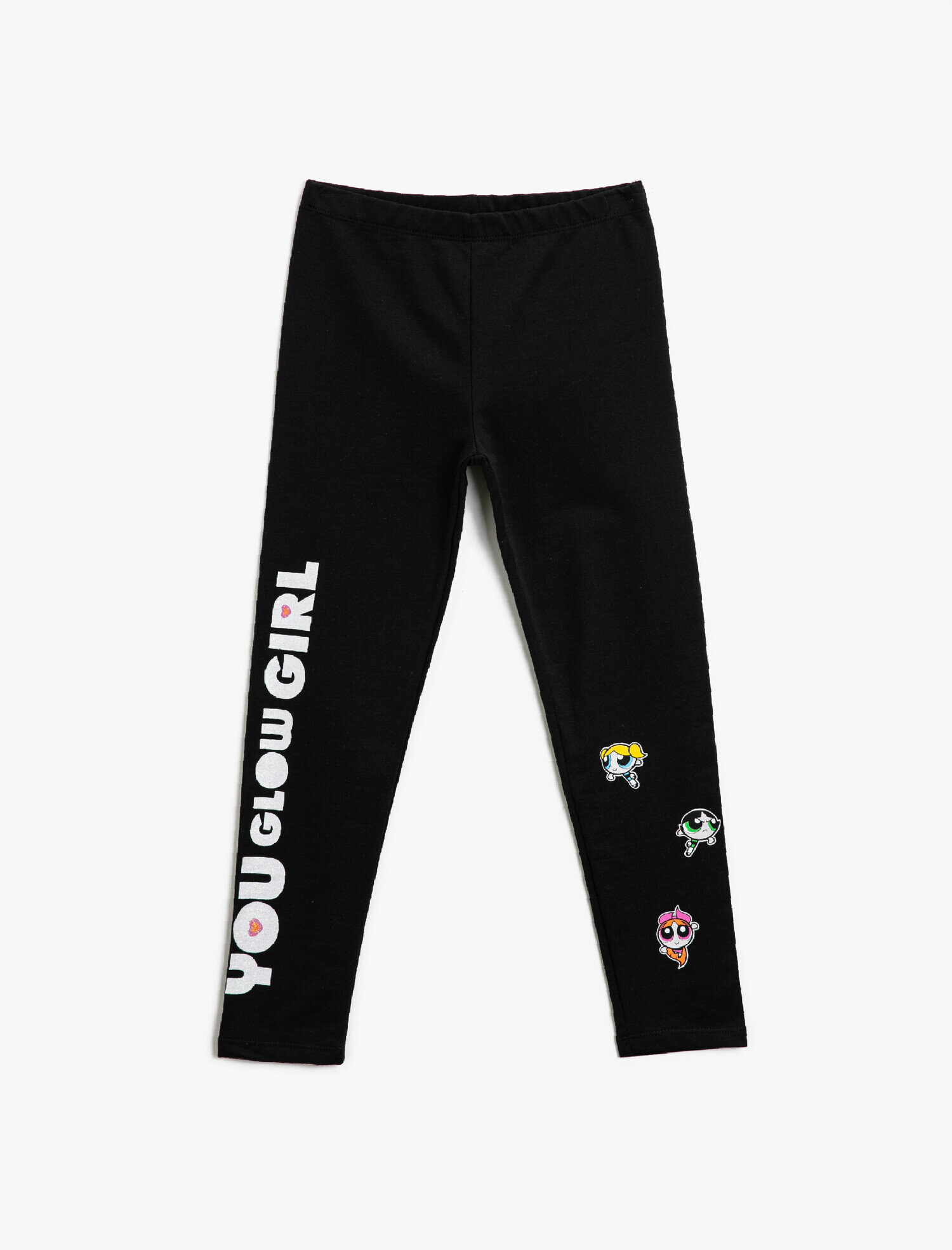  Kız Çocuk Powerpuff Girls Baskılı Normal Bel Tayt