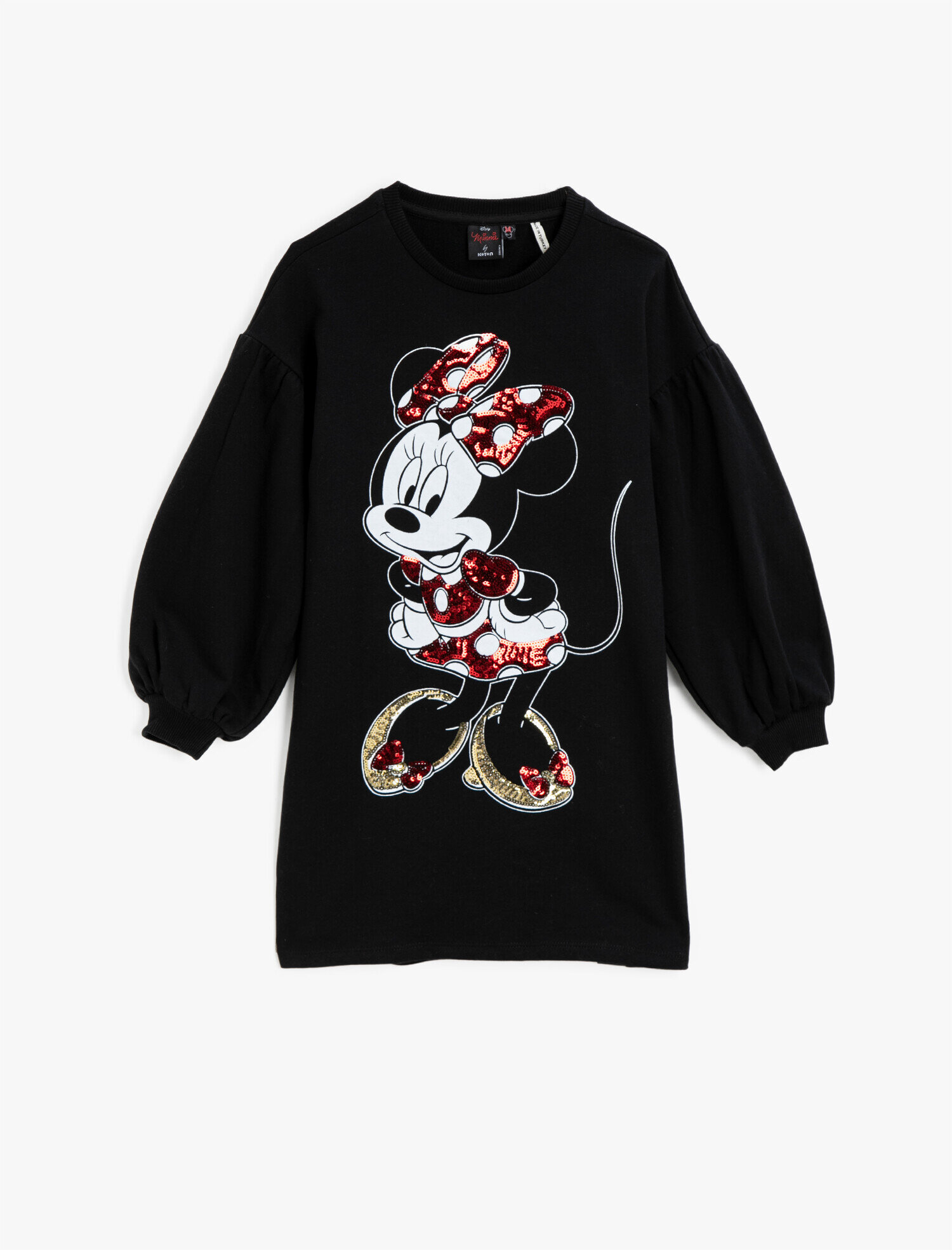  Kız Çocuk Minnie Mouse Lisanslı Pullu Pamuklu Elbise