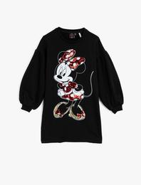 Minnie Mouse Lisanslı Pullu Pamuklu Elbise