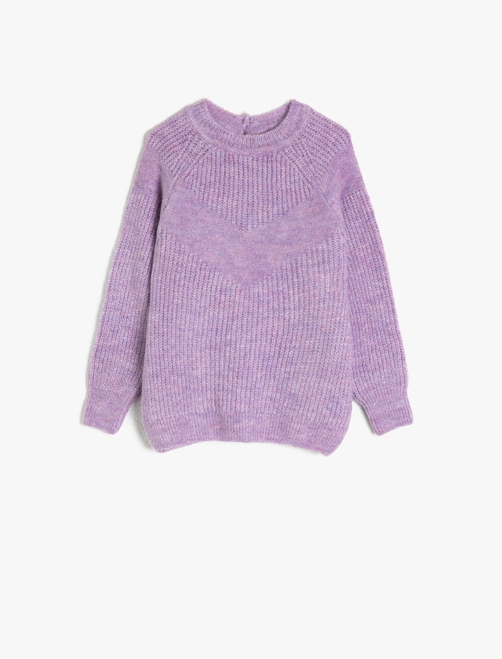 Kız Çocuk Bisiklet Yaka Basic Triko Kazak