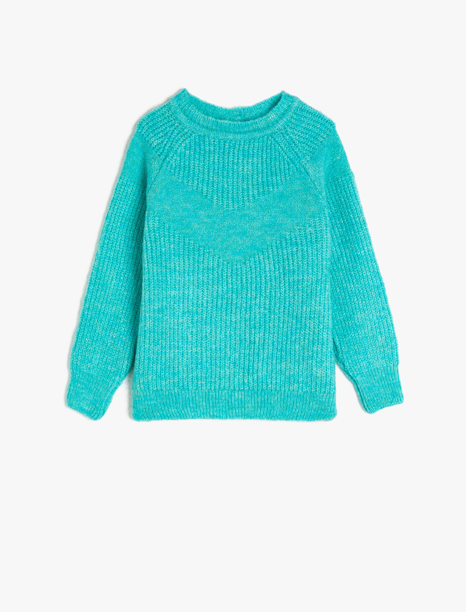  Kız Çocuk Bisiklet Yaka Basic Triko Kazak