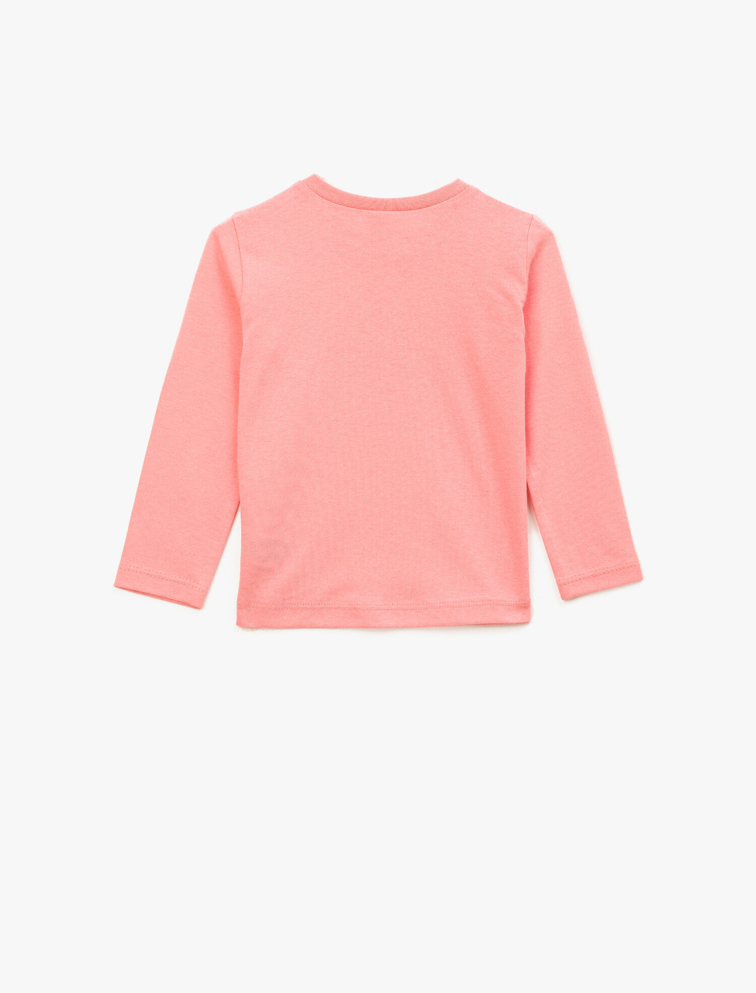  Kız Bebek Pamuklu Baskılı Bisiklet Yaka Uzun Kollu Tişört