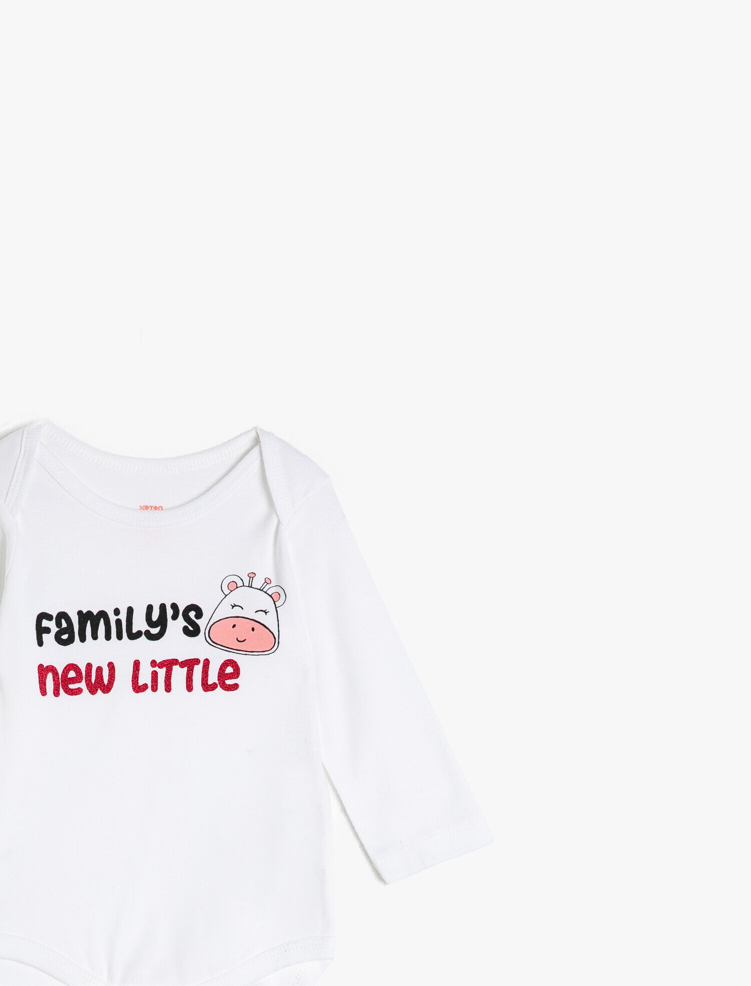  Kız Bebek Baskılı Uzun Kollu Bisiklet Yaka Çıtçıtlı Body