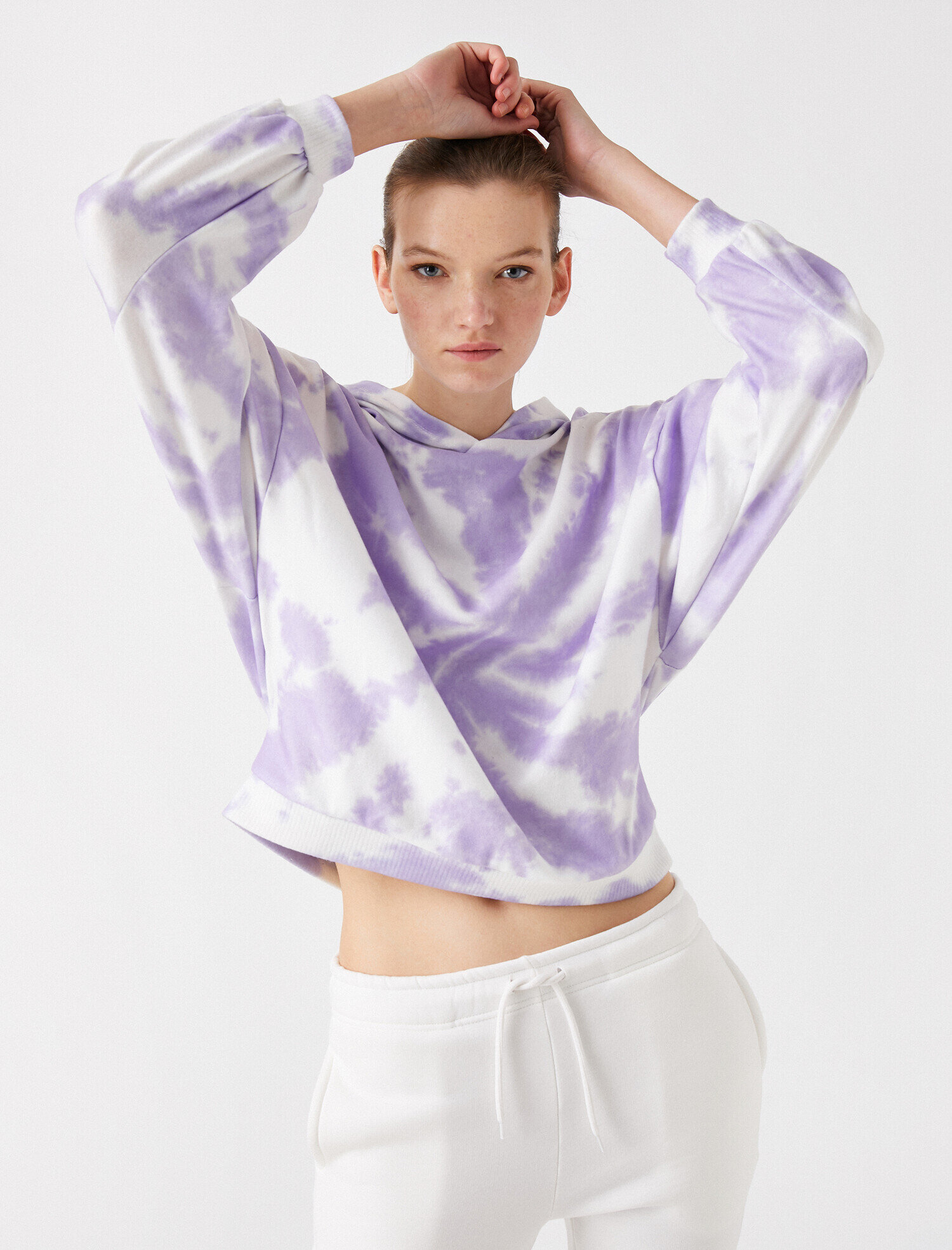   Oversize Kapüşonlu Batik Sweatshirt