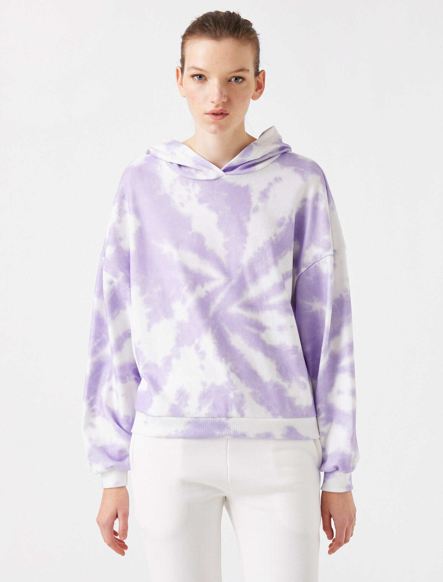   Oversize Kapüşonlu Batik Sweatshirt