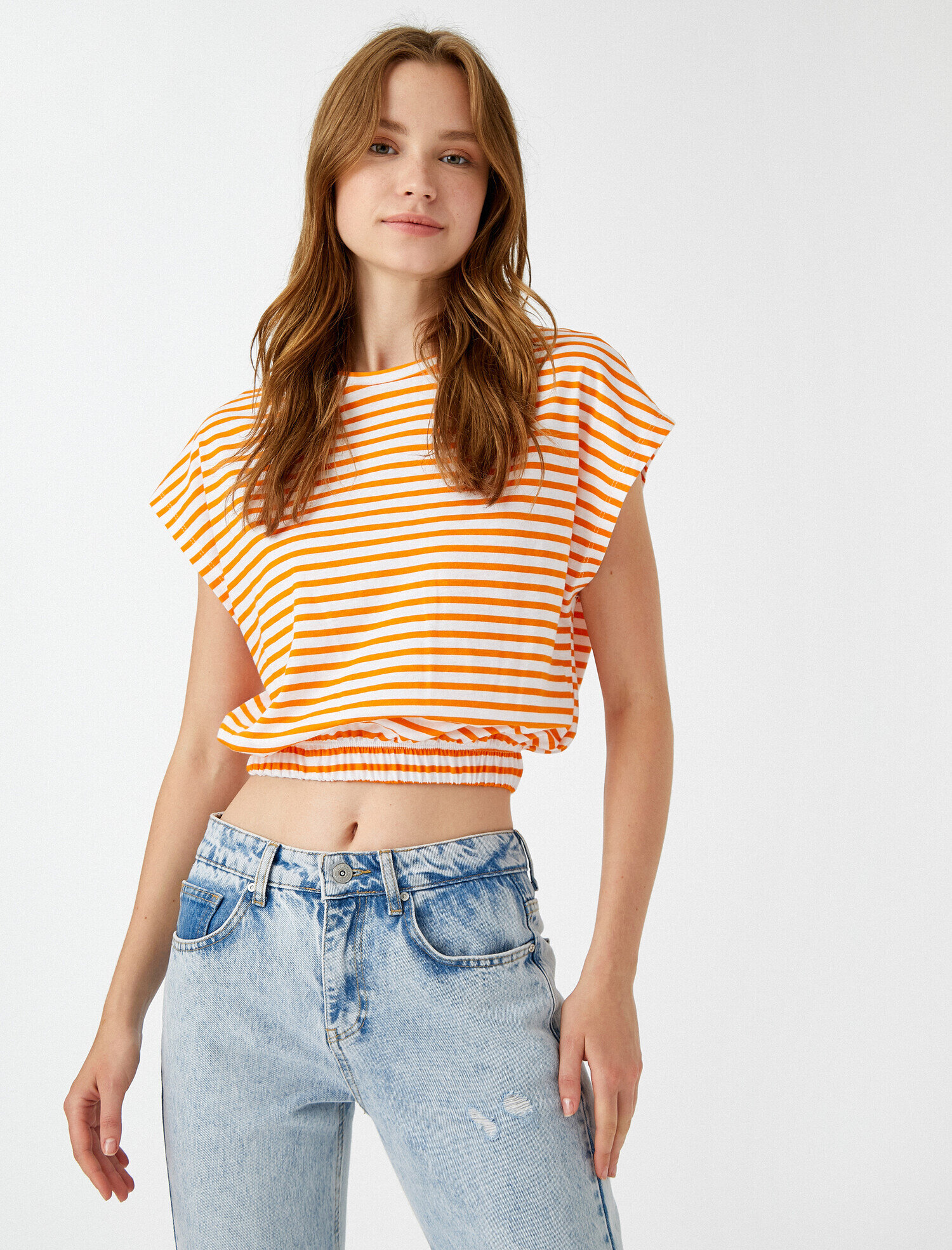   Çizgili Tişört Pamuklu