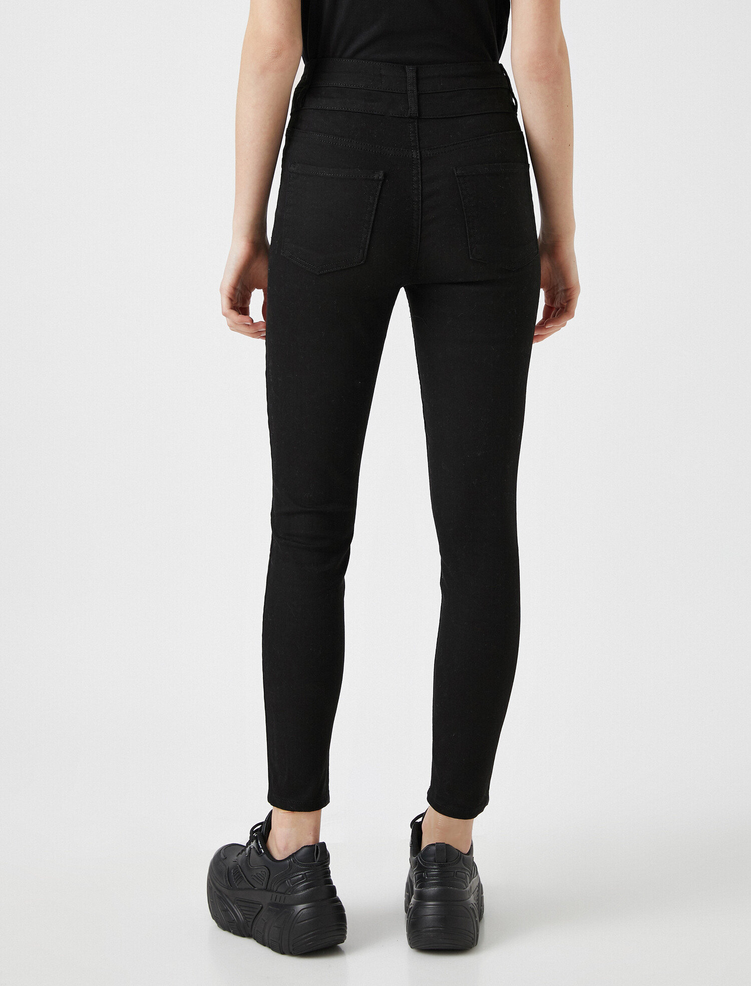   Yüksek Bel Dar Kesim Dar Paça Pantolon