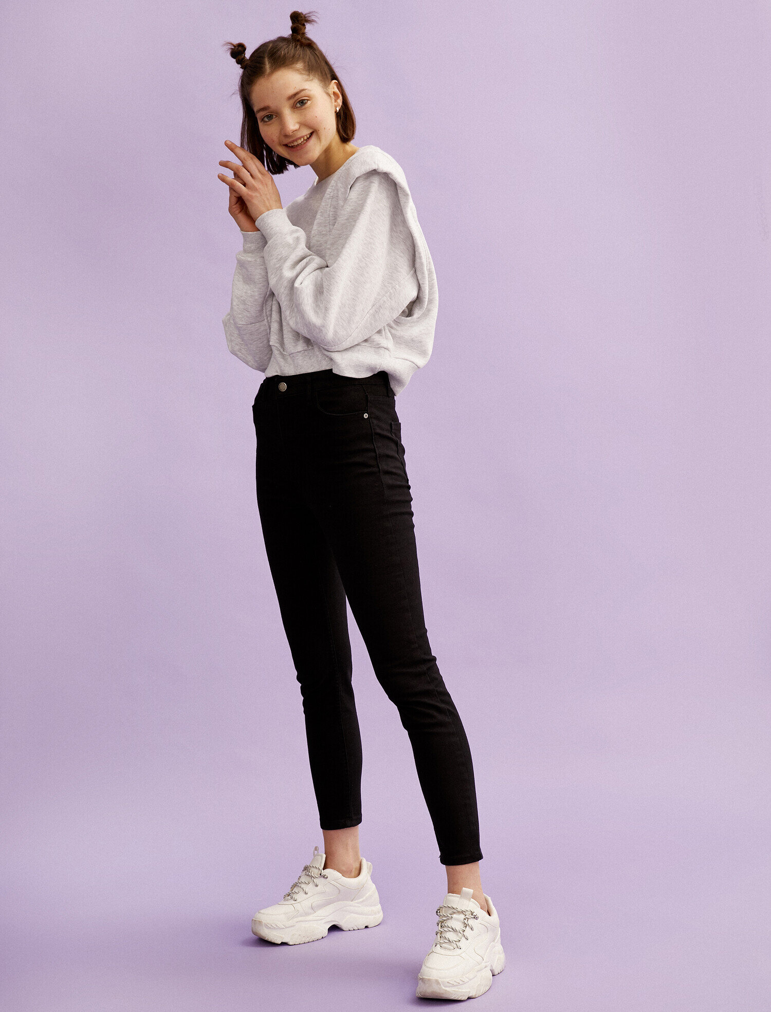   Pamuklu Skinny Yüksek Bel Dar Kesim Dar Paça Pantolon