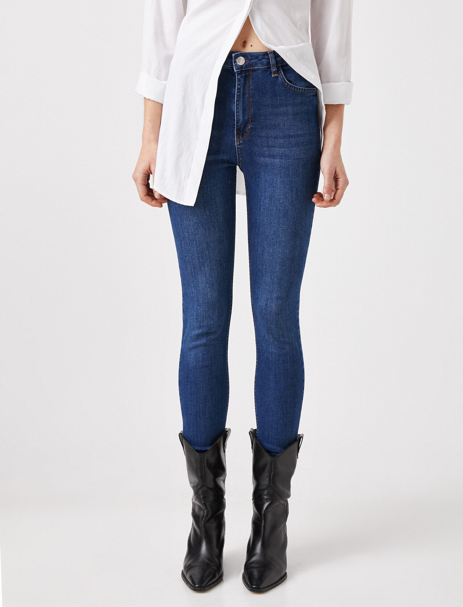   Pamuklu Skinny Carmen Jean - Yüksek Bel Dar Kesim Dar Paça Pantolon