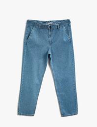 Mom Jean - Normal Bel Dar Kesim Dar Paça Pantolon