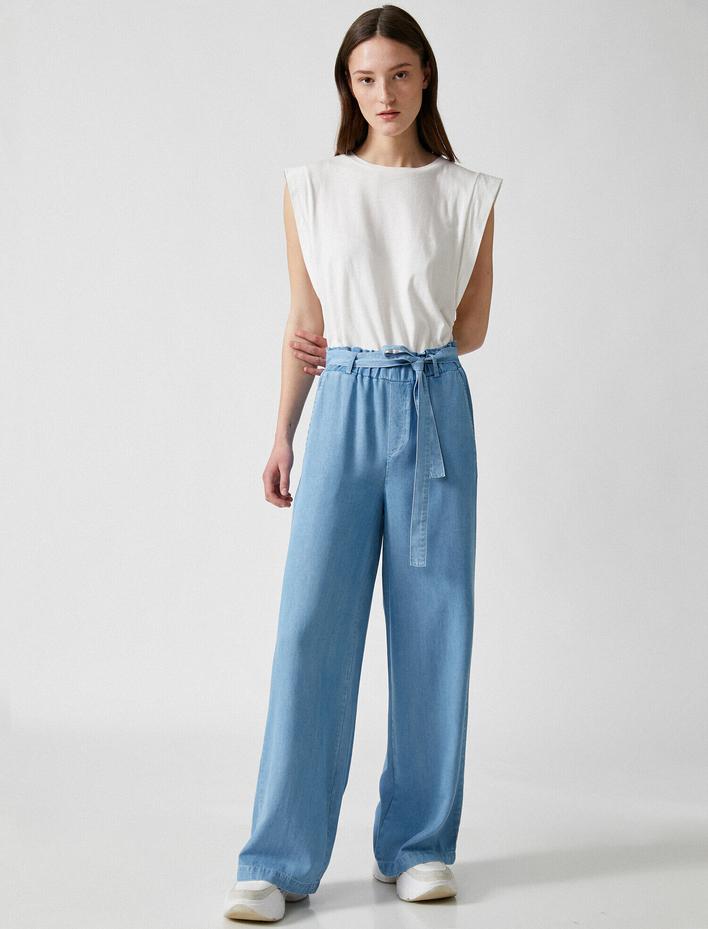  Geniş Paça Pantolon Kemerli