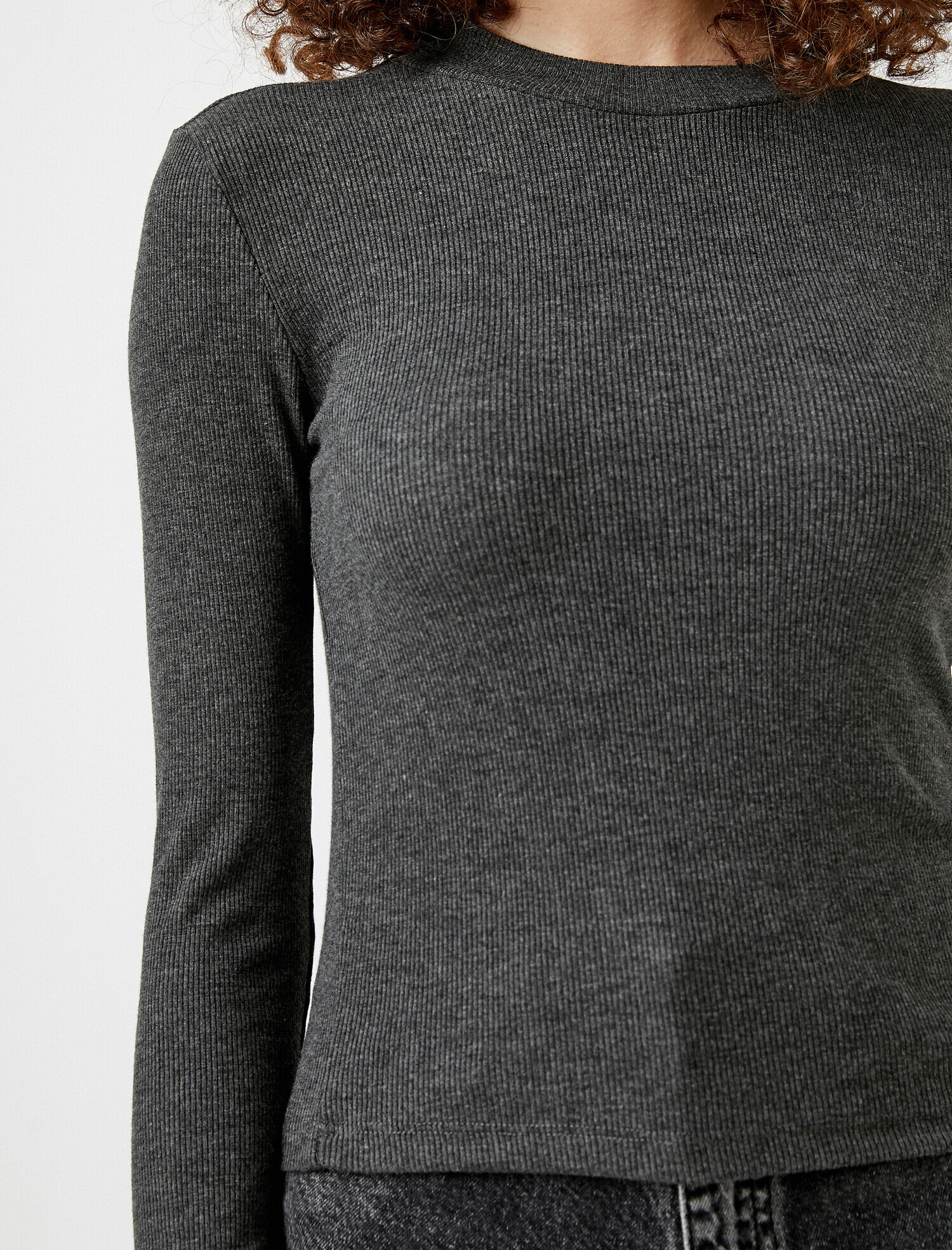   Uzun Kollu Tişört Bisiklet Yaka