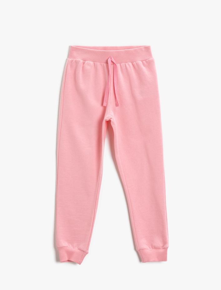 Kız Çocuk Beli Lastikli Eşofman Altı Pamuklu