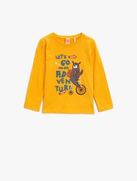 Uzun Kollu Tişört Baskılı Pamuklu