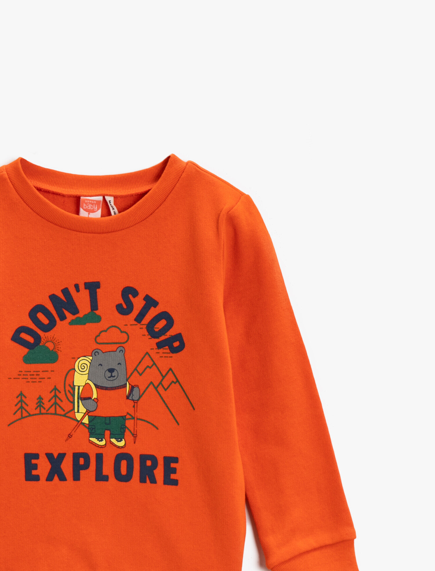  Erkek Bebek Sloganlı Sweatshirt Baskılı