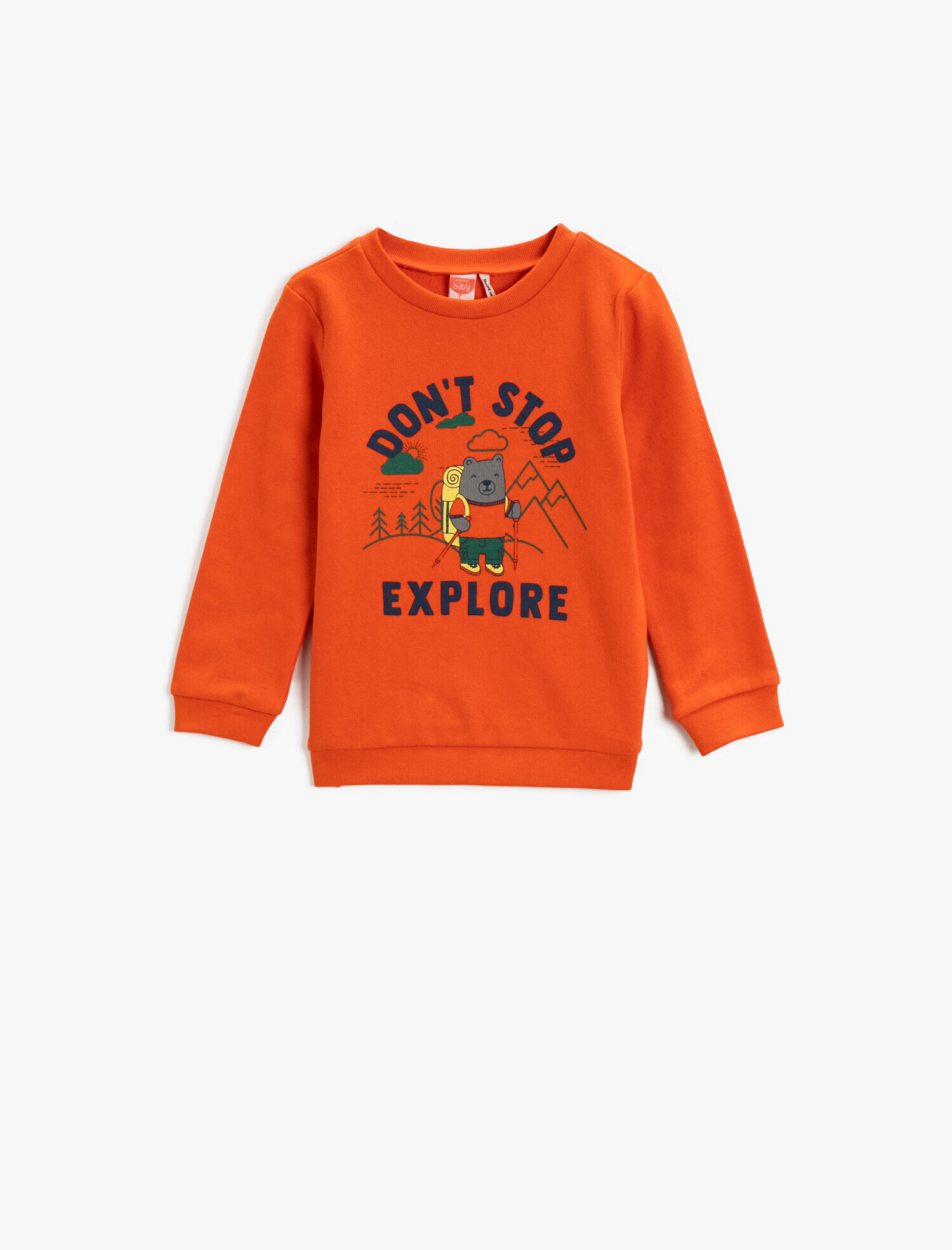  Erkek Bebek Sloganlı Sweatshirt Baskılı
