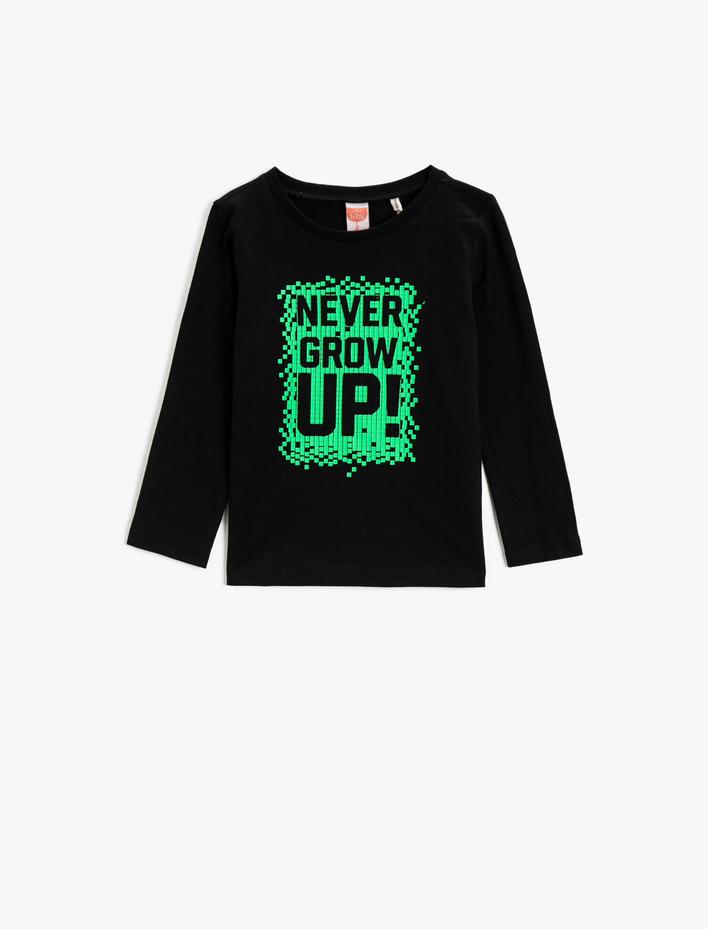 Erkek Bebek Uzun Kollu Tişört Baskılı Pamuklu