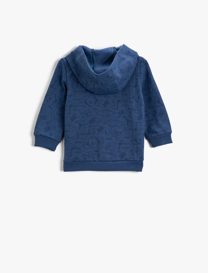 Erkek Bebek Kapüşonlu Hırka Pamuklu