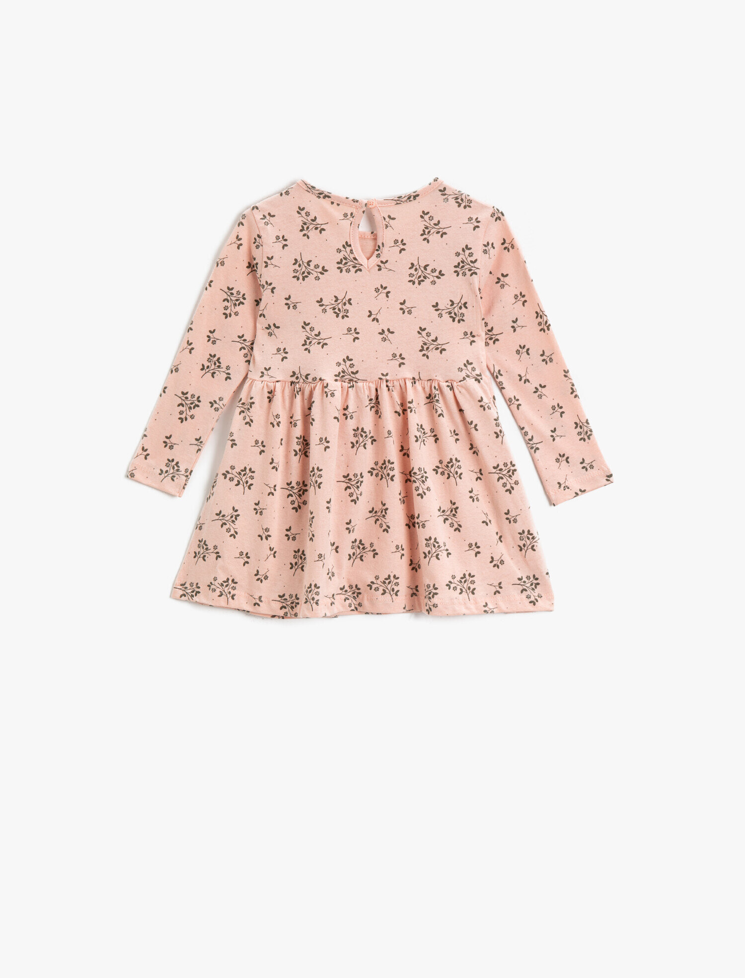  Kız Bebek Çiçekli Elbise Uzun Kollu Fırfırlı Pamuklu