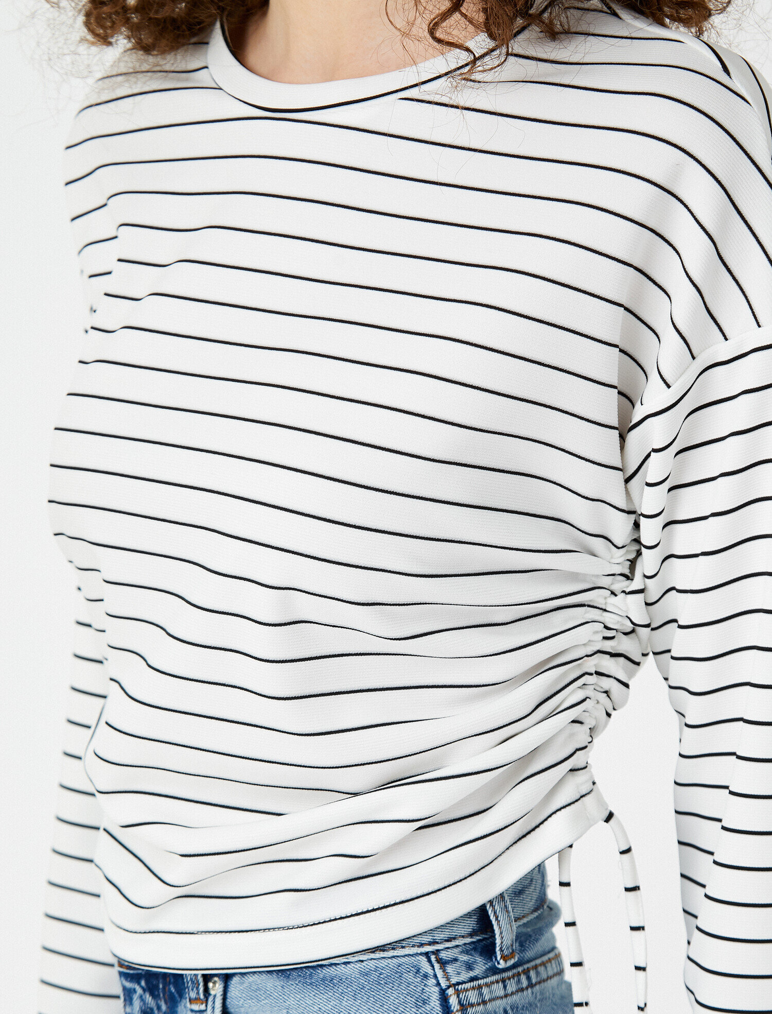   Çizgili Sweatshirt Crop