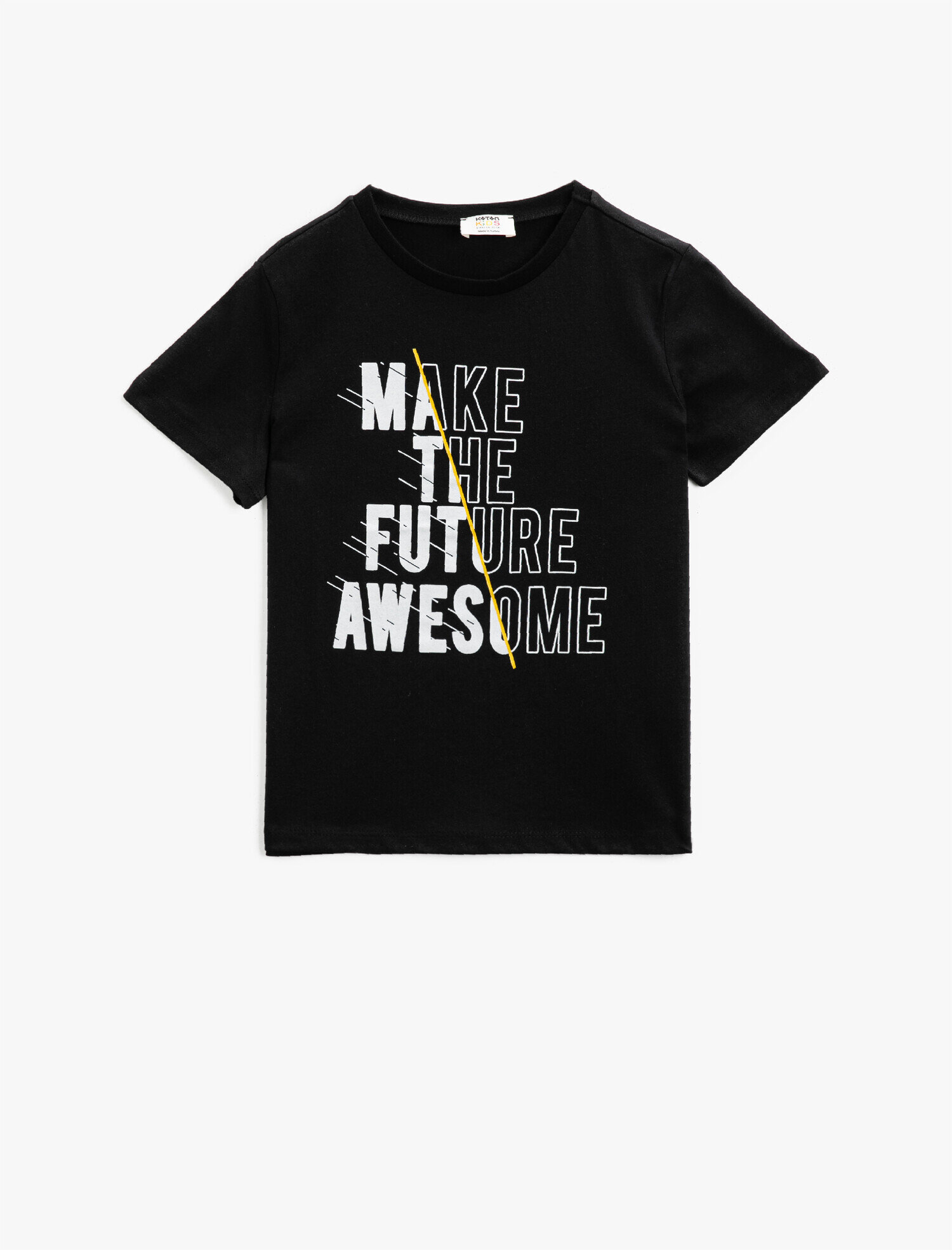  Erkek Çocuk Yazılı Tişört Bisiklet Yaka Kısa Kollu Pamuklu