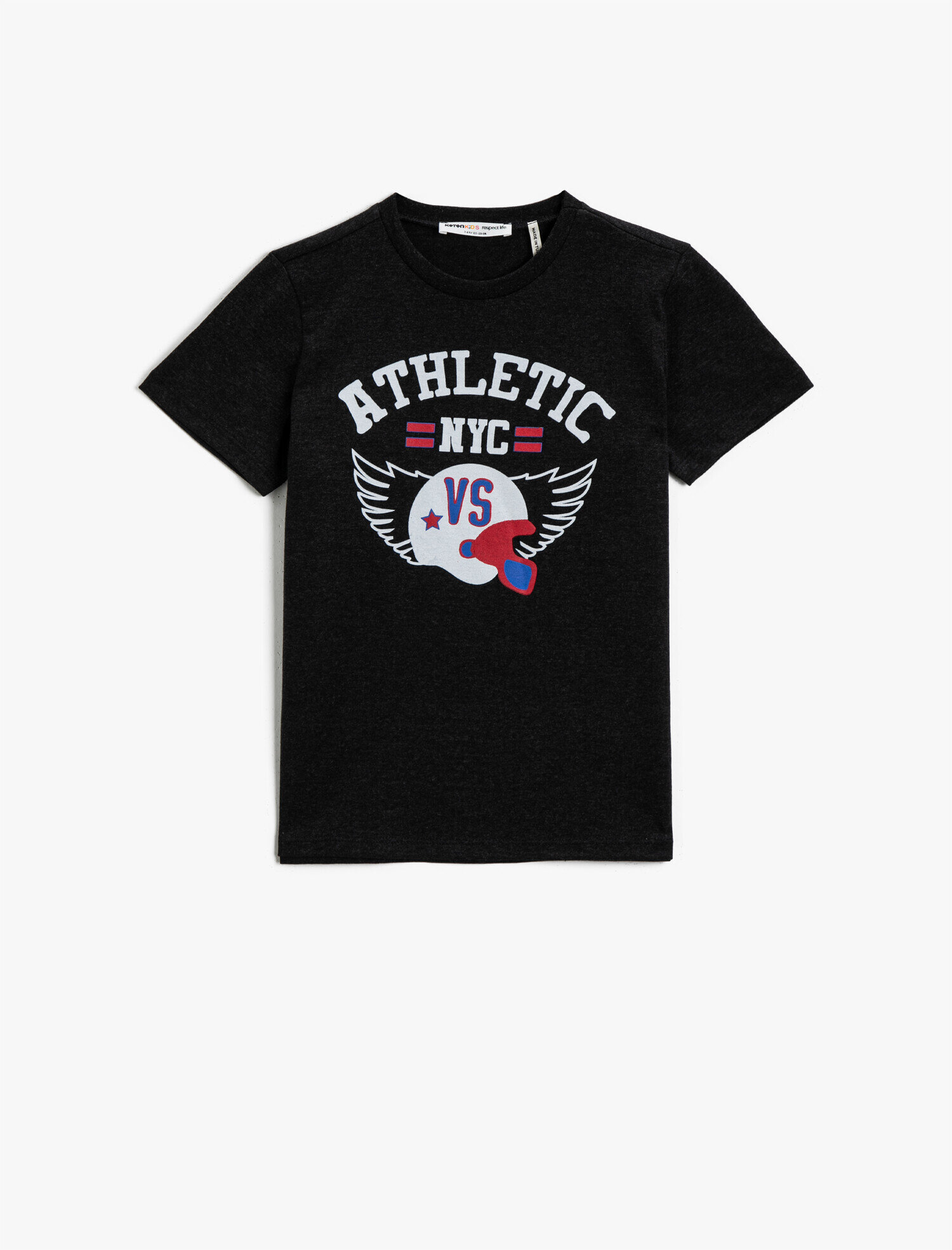  Erkek Çocuk Baskılı Tişört Kısa Kollu Bisiklet Yaka