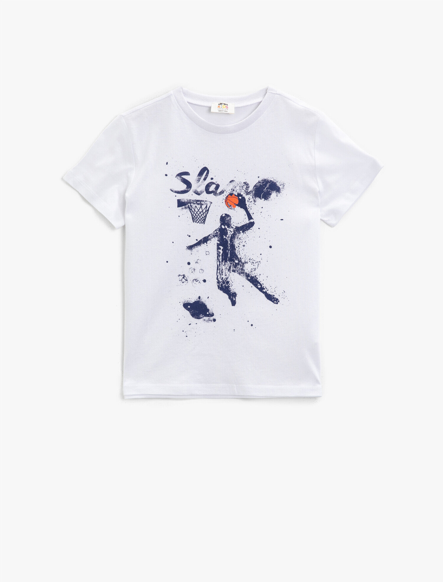  Erkek Çocuk Baskılı Tişört Kısa Kollu Bisiklet Yaka Pamuklu